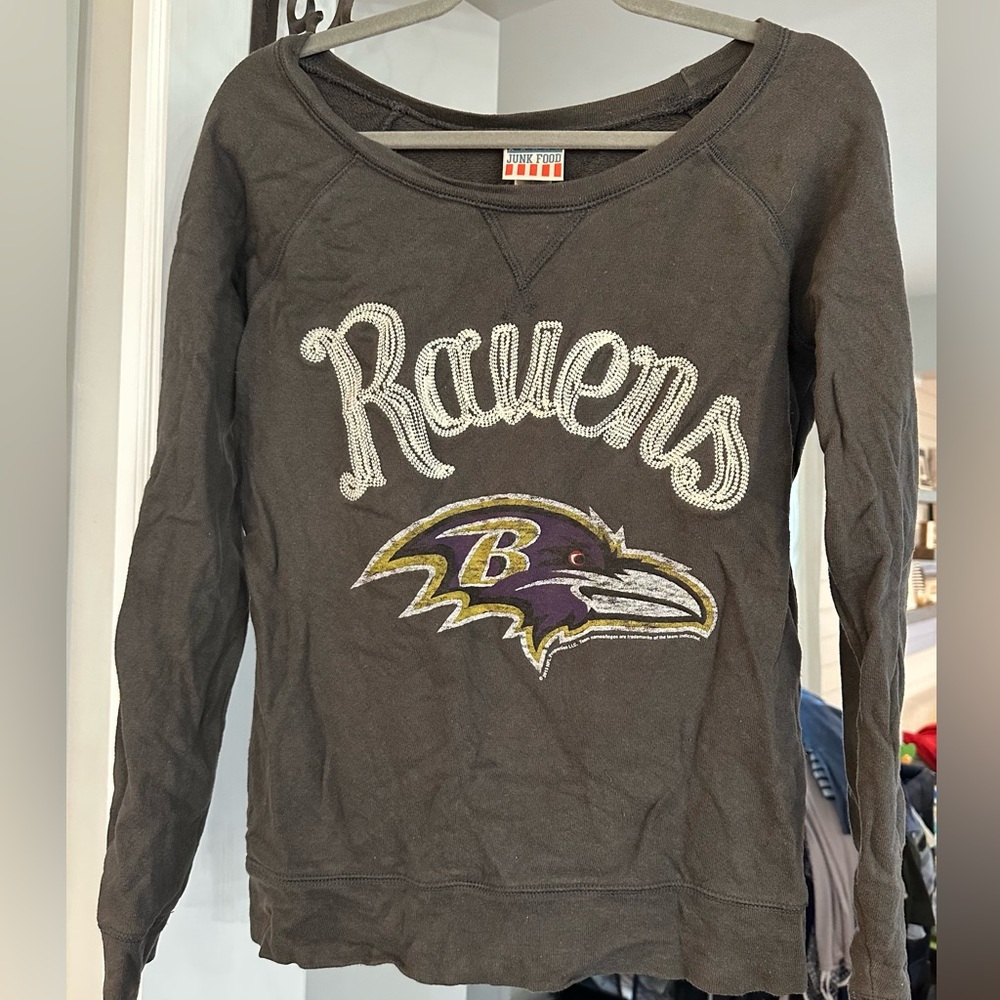 Baltimore Ravens Wide Scoop Neck Sweatshirt JUNK FOOD CLOTHING BRAND